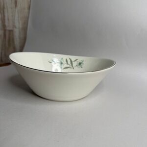 Homer‎ Laughlin Triumph Cynthia Vegetable Bowl 7" Blue Floral Silver Trim